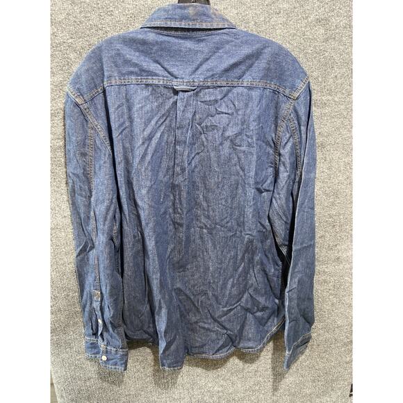 Cotton On Men - Brooklyn Long Sleeve Shirt - Dark indigo Large Blue - Picture 2 of 6